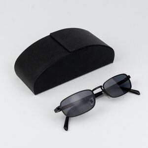 Prada Men Sunglasses Black Grey Polarized Rectangle PRB54S  1AB5Z1 NEW AUTHENTIC